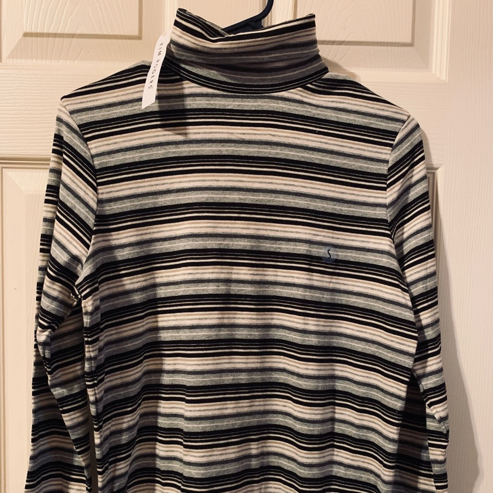 Kim Rogers Long sleeved turtleneck shirt . Gray and Oat in color.  Size S. NWT